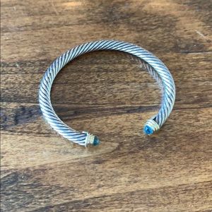 David Yurman Cable Classics 5mmBlue Topaz and 14k